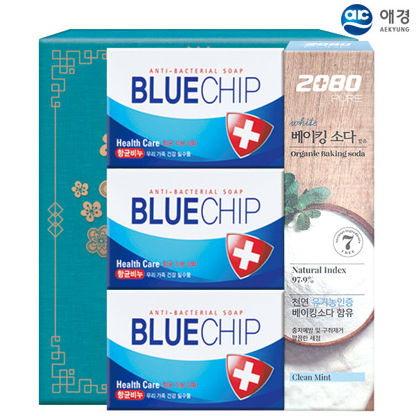 애경 항균블루칩비누3P 베이킹소다치약90g(4종)