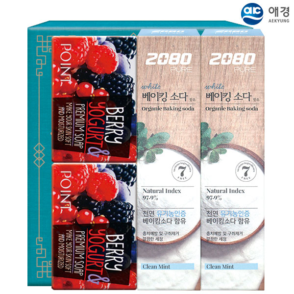 애경 포인트베리비누2P 베이킹소다치약90g2P(4종)