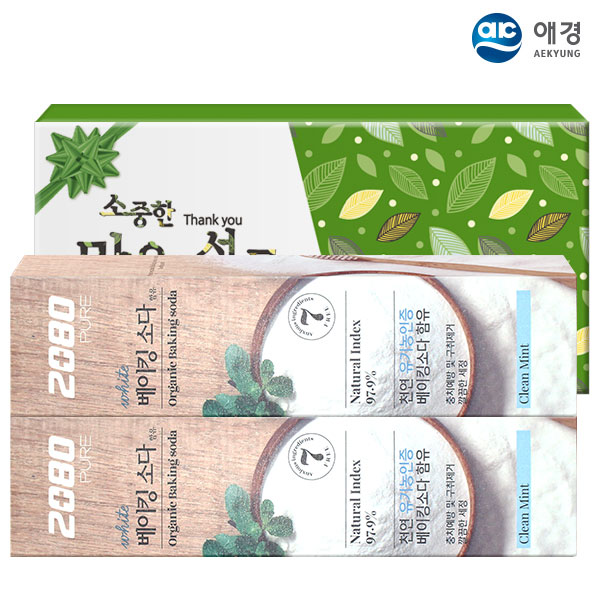 (종이케이스)애경 2080베이킹소다치약90g 2P